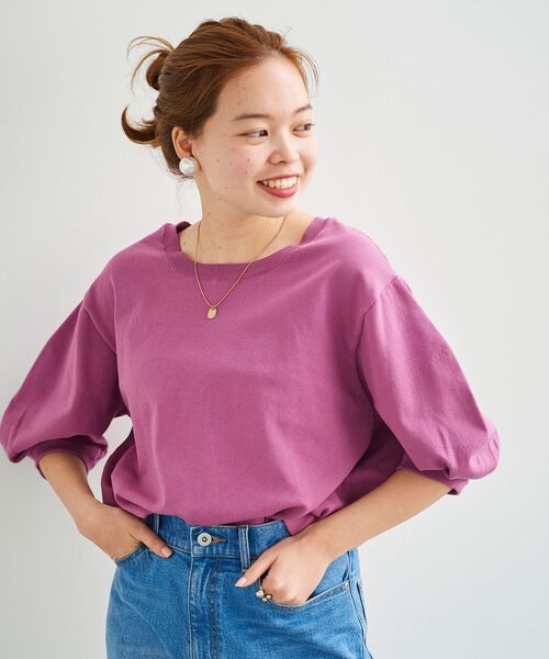 le.coeur blanc（ルクールブラン）の「前後2WAYパフスリーブニットプルオーバー（ニット/セーター・レディース・ピンク/カーキオリーブ/グレイッシュベージュ・38）」の9枚目の写真