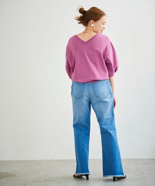 le.coeur blanc（ルクールブラン）の「前後2WAYパフスリーブニットプルオーバー（ニット/セーター・レディース・ピンク/カーキオリーブ/グレイッシュベージュ・38）」の6枚目の写真