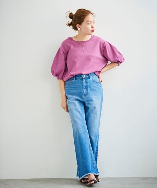 le.coeur blanc（ルクールブラン）の「前後2WAYパフスリーブニットプルオーバー（ニット/セーター・レディース・ピンク/カーキオリーブ/グレイッシュベージュ・38）」の19枚目の写真