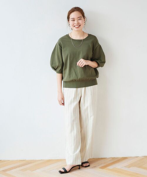 le.coeur blanc（ルクールブラン）の「前後2WAYパフスリーブニットプルオーバー（ニット/セーター・レディース・ピンク/カーキオリーブ/グレイッシュベージュ・38）」の15枚目の写真