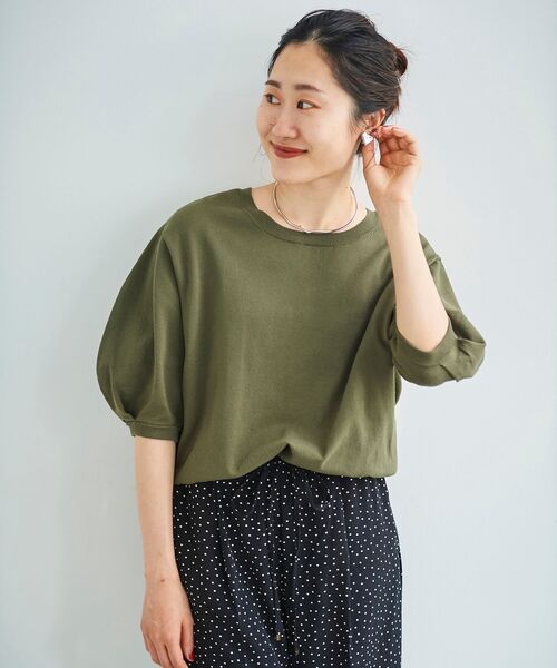 le.coeur blanc（ルクールブラン）の「前後2WAYパフスリーブニットプルオーバー（ニット/セーター・レディース・ピンク/カーキオリーブ/グレイッシュベージュ・38）」の7枚目の写真