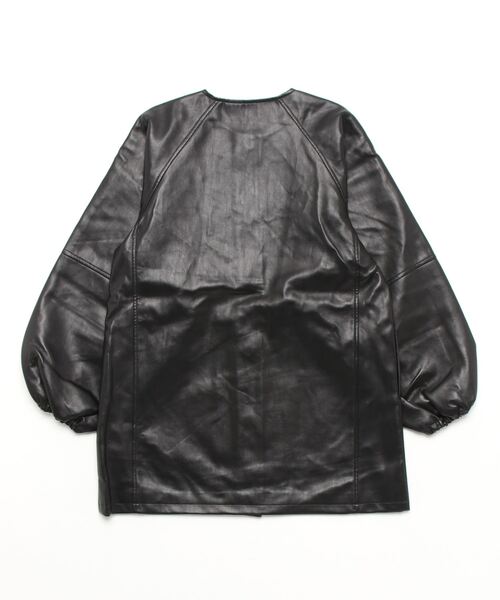 AIC.（エーアイシー）の「フェイクレザーボリュームスリーブノーカラージャケット（ノーカラージャケット・レディース・ブラック・FREE）」の22枚目の写真