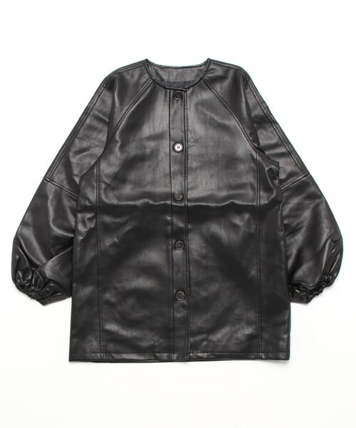 AIC.（エーアイシー）の「フェイクレザーボリュームスリーブノーカラージャケット（ノーカラージャケット・レディース・ブラック・FREE）」の21枚目の写真