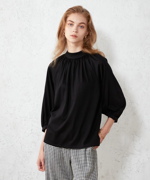 LE SOUK HOLIDAY（ルスークホリデー）の「ギャザーネックプルオーバー（Tシャツ/カットソー・レディース・ワイン/ブラック/モカ/グリーン・M/L）」の3枚目の写真
