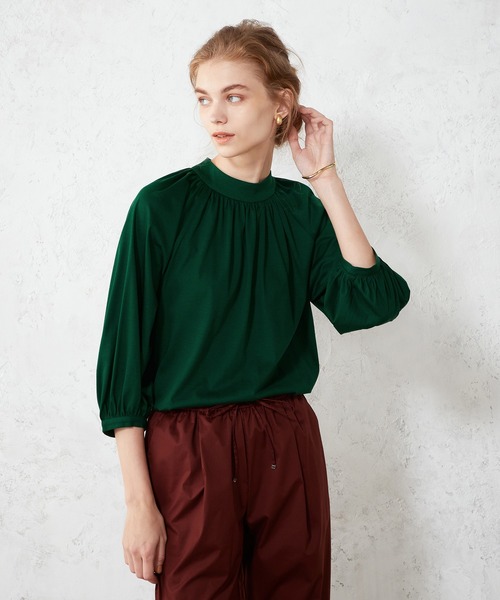 LE SOUK HOLIDAY（ルスークホリデー）の「ギャザーネックプルオーバー（Tシャツ/カットソー・レディース・ワイン/ブラック/モカ/グリーン・M/L）」の13枚目の写真