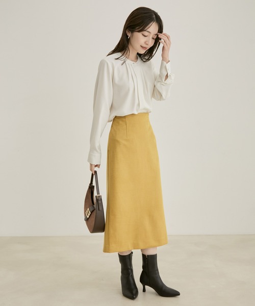 VIS（ビス）の「【洗える・防シワ】フロントタック長袖ブラウス（シャツ/ブラウス・レディース・ダークブラウン/ネイビー/サックスブルー/ピンク/モスグリーン/クリーム/ホワイト系その他5/ピンク系その他2/ブラック系その他・FREE）」の10枚目の写真