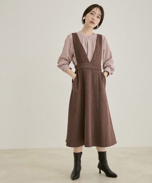 VIS（ビス）の「【洗える・防シワ】フロントタック長袖ブラウス（シャツ/ブラウス・レディース・ダークブラウン/ネイビー/サックスブルー/ピンク/モスグリーン/クリーム/ホワイト系その他5/ピンク系その他2/ブラック系その他・FREE）」の19枚目の写真