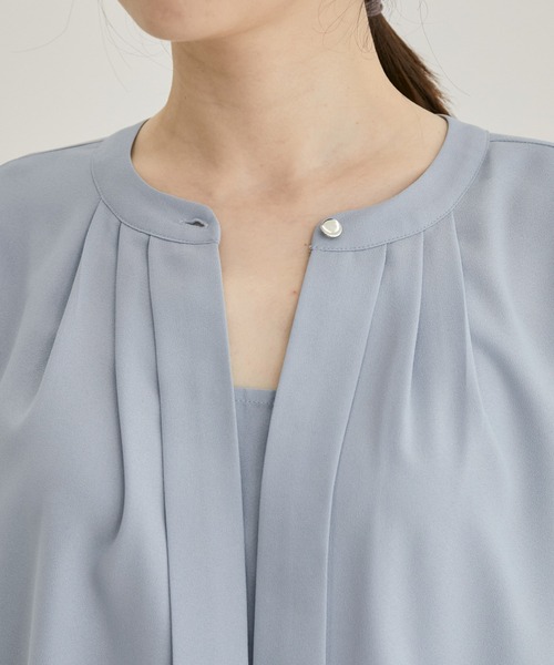 VIS（ビス）の「【洗える・防シワ】フロントタック長袖ブラウス（シャツ/ブラウス・レディース・ダークブラウン/ネイビー/サックスブルー/ピンク/モスグリーン/クリーム/ホワイト系その他5/ピンク系その他2/ブラック系その他・FREE）」の20枚目の写真