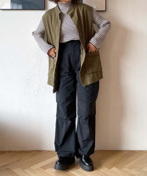 archives（アルシーヴ）の「ミリタリーベスト（ベスト・レディース・カーキ/アイボリー・MEDIUM）」の3枚目の写真