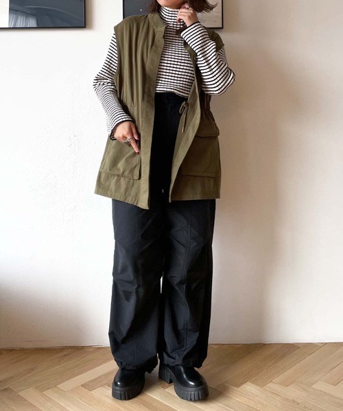 archives（アルシーヴ）の「ミリタリーベスト（ベスト・レディース・カーキ/アイボリー・MEDIUM）」の4枚目の写真