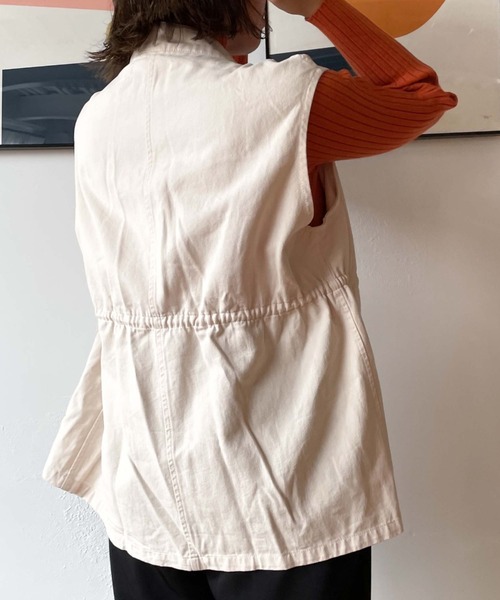 archives（アルシーヴ）の「ミリタリーベスト（ベスト・レディース・カーキ/アイボリー・MEDIUM）」の15枚目の写真