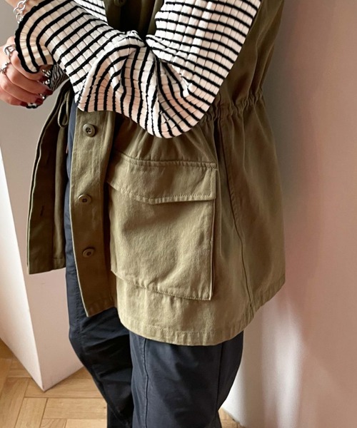 archives（アルシーヴ）の「ミリタリーベスト（ベスト・レディース・カーキ/アイボリー・MEDIUM）」の9枚目の写真