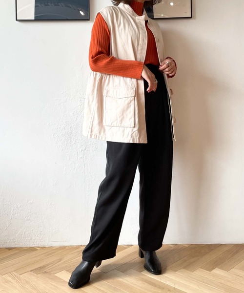 archives（アルシーヴ）の「ミリタリーベスト（ベスト・レディース・カーキ/アイボリー・MEDIUM）」の10枚目の写真