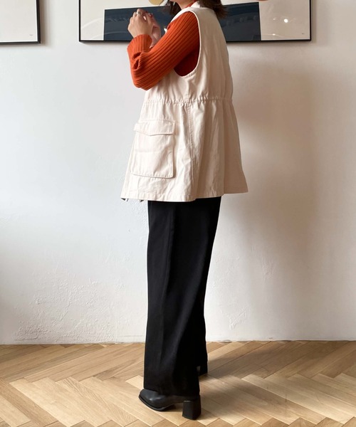 archives（アルシーヴ）の「ミリタリーベスト（ベスト・レディース・カーキ/アイボリー・MEDIUM）」の12枚目の写真