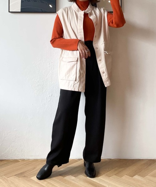 archives（アルシーヴ）の「ミリタリーベスト（ベスト・レディース・カーキ/アイボリー・MEDIUM）」の11枚目の写真