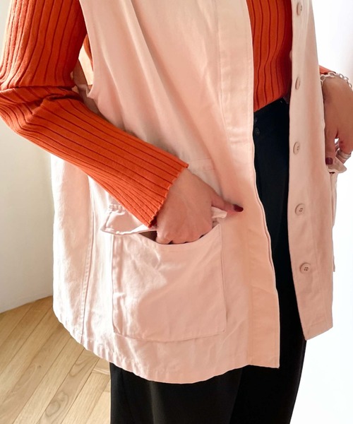 archives（アルシーヴ）の「ミリタリーベスト（ベスト・レディース・カーキ/アイボリー・MEDIUM）」の17枚目の写真