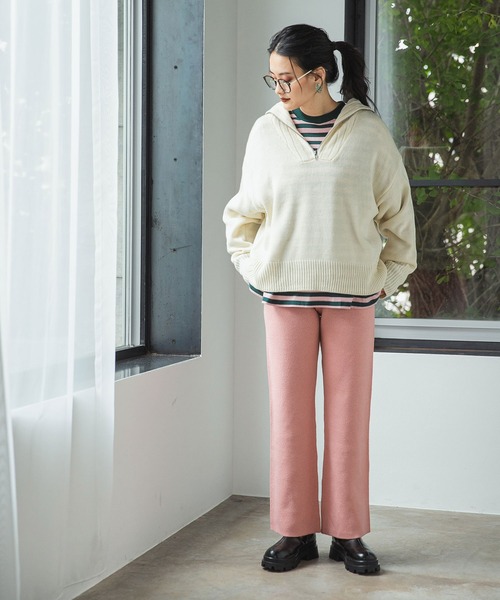 bohmal（ボマール）の「【2023SS】ボーダーロングスリーブビッグロンT（Tシャツ/カットソー・レディース・ピンク/グリーン/ブルー/レッド・FREE）」の21枚目の写真