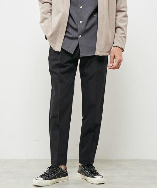 MEN'S MELROSE（メンズメルローズ）の「ハイテンションダブルクロスイージーパンツ（その他パンツ・メンズ・グレイッシュベージュ/ブラック・2/3/4）」の2枚目の写真