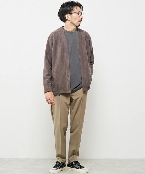 MEN'S MELROSE（メンズメルローズ）の「ハイテンションダブルクロスイージーパンツ（その他パンツ・メンズ・グレイッシュベージュ/ブラック・2/3/4）」の8枚目の写真