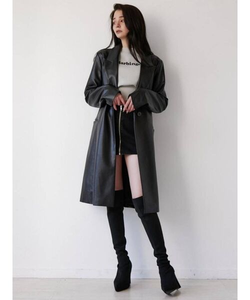 GYDA（ジェイダ）の「フェイクレザー ロングチェスターコート