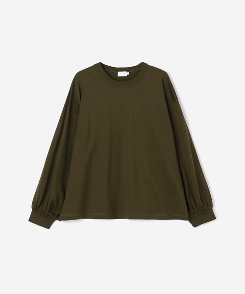 handvaerk(ハンドバーク)の「handvaerk | 60/2 ギャザースリーブ長袖Tシャツ WOMEN(Tシャツ/カットソー・レディース・ホワイト/ブラック/ダークグレー/オリーブ/ワイン/グレイッシュベージュ・SMALL)」の5枚目の写真