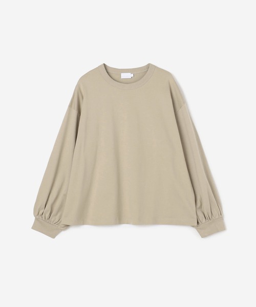 handvaerk(ハンドバーク)の「handvaerk | 60/2 ギャザースリーブ長袖Tシャツ WOMEN(Tシャツ/カットソー・レディース・ホワイト/ブラック/ダークグレー/オリーブ/ワイン/グレイッシュベージュ・SMALL)」の4枚目の写真