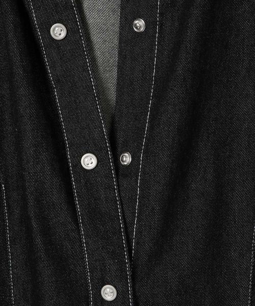 JEANASIS（ジーナシス）の「ソデタックデニムミニワンピース/157135（ワンピース・レディース・ブラック/ネイビー・FREE）」の8枚目の写真