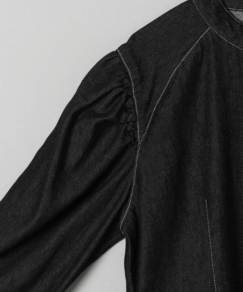 JEANASIS（ジーナシス）の「ソデタックデニムミニワンピース/157135（ワンピース・レディース・ブラック/ネイビー・FREE）」の9枚目の写真