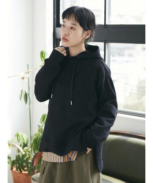 CRAFT STANDARD BOUTIQUE(クラフトスタンダードブティック)の「ポンチパーカープルオーバー *◆(パーカー・レディース・ブラック/ベージュ/カーキ・L/M)」の14枚目の写真