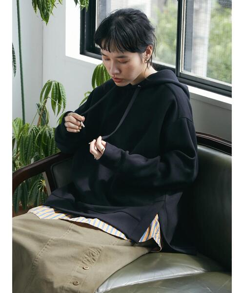 CRAFT STANDARD BOUTIQUE(クラフトスタンダードブティック)の「ポンチパーカープルオーバー *◆(パーカー・レディース・ブラック/ベージュ/カーキ・L/M)」の16枚目の写真