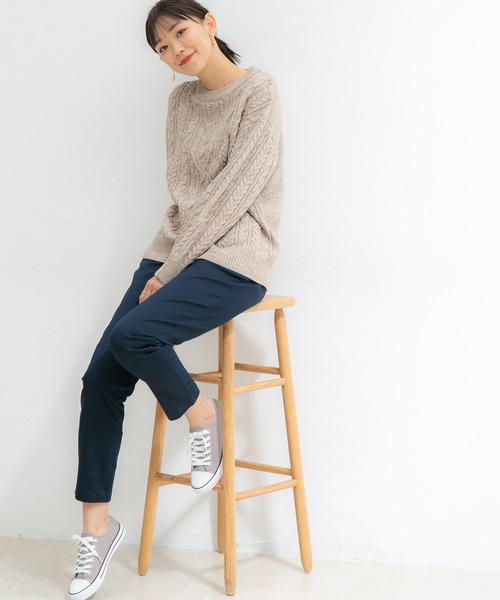 Honeys(ハニーズ)の「チノテーパード(股下68cm)(チノパンツ・レディース・ブラック/グリーン/ネイビー/オレンジ/モカ/ブルー系その他/アイボリー/ライトベージュ/カーキ・S/M/L/LL/3L)」の1枚目の写真