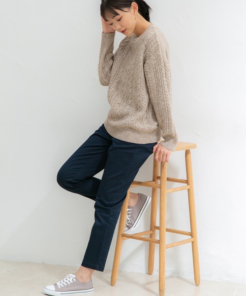 Honeys(ハニーズ)の「チノテーパード(股下68cm)(チノパンツ・レディース・ブラック/グリーン/ネイビー/オレンジ/モカ/ブルー系その他/アイボリー/ライトベージュ/カーキ・S/M/L/LL/3L)」の10枚目の写真