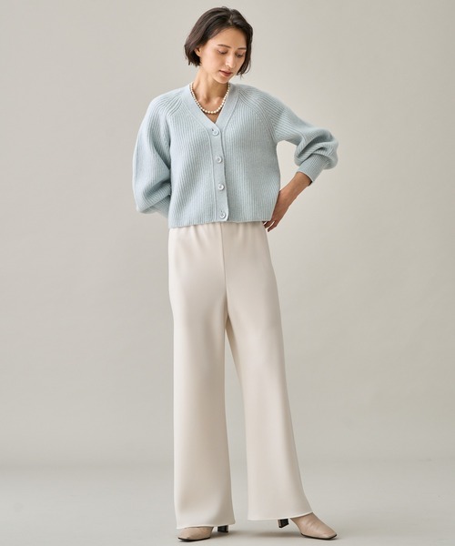 ANAYI（アナイ）の「ウールカシミヤ片畦Vネック カーディガン