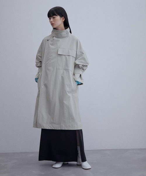 ADAM ET ROPE'(アダムエロペ)の「モーターサイクルスタンドコート(その他アウター・レディース・ライトグレー/ブラック・FREE)」の10枚目の写真