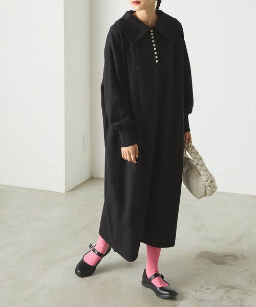 MARK&LONA ブラックポロワンピース MARK&LONA ブラックポロワンピース