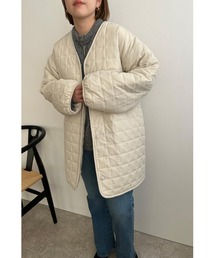 リバーシブルキルティングボアコート