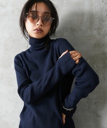 <大きいサイズ> シンプルタートルニット GEVS.