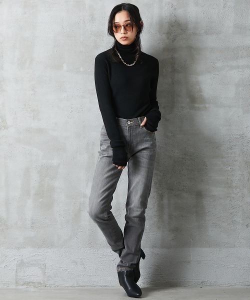 GEVS.(ジェイヴィス)の「<大きいサイズ> シンプルタートルニット GEVS.(ニット/セーター・レディース・ネイビー/アイボリー/ブラック・4L/LL/5L/3L/L)」の15枚目の写真