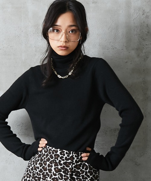 GEVS.(ジェイヴィス)の「<大きいサイズ> シンプルタートルニット GEVS.(ニット/セーター・レディース・ネイビー/アイボリー/ブラック・4L/LL/5L/3L/L)」の8枚目の写真