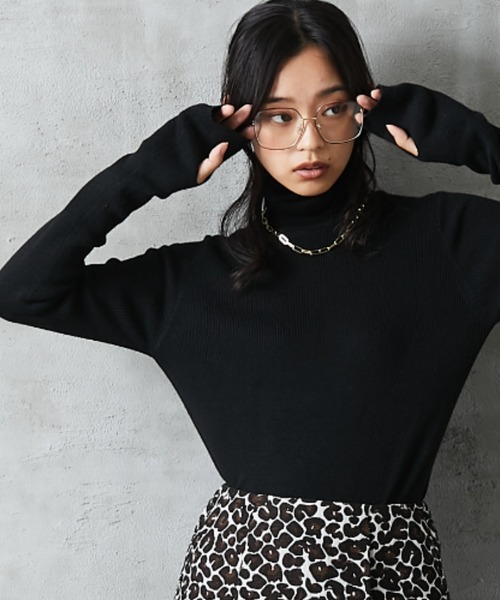 GEVS.(ジェイヴィス)の「<大きいサイズ> シンプルタートルニット GEVS.(ニット/セーター・レディース・ネイビー/アイボリー/ブラック・4L/LL/5L/3L/L)」の7枚目の写真