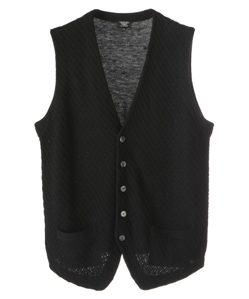CROWDED CLOSET（クラウデッドクローゼット）の「12Gダイヤジャガード ハイゲージニットベスト（ベスト・メンズ・ブラック/ネイビー・02/03）」の10枚目の写真