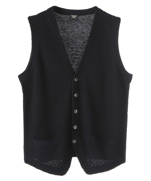 CROWDED CLOSET（クラウデッドクローゼット）の「12Gダイヤジャガード ハイゲージニットベスト（ベスト・メンズ・ブラック/ネイビー・02/03）」の9枚目の写真
