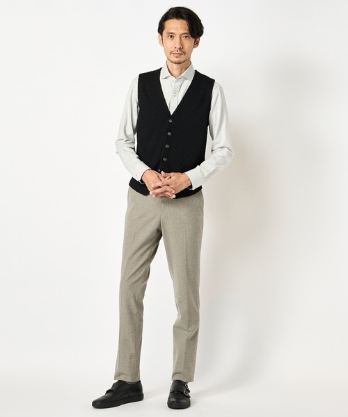 CROWDED CLOSET（クラウデッドクローゼット）の「12Gダイヤジャガード ハイゲージニットベスト（ベスト・メンズ・ブラック/ネイビー・02/03）」の7枚目の写真