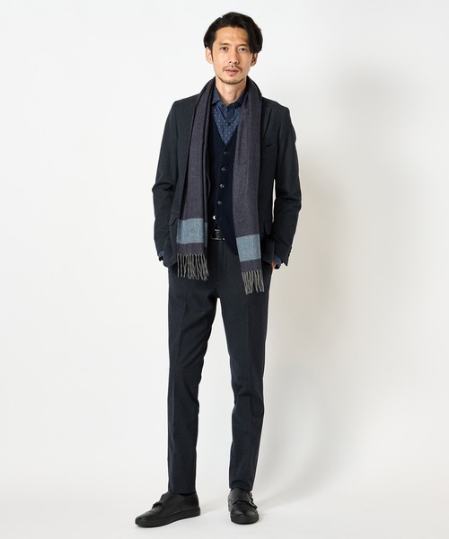 CROWDED CLOSET（クラウデッドクローゼット）の「12Gダイヤジャガード ハイゲージニットベスト（ベスト・メンズ・ブラック/ネイビー・02/03）」の6枚目の写真