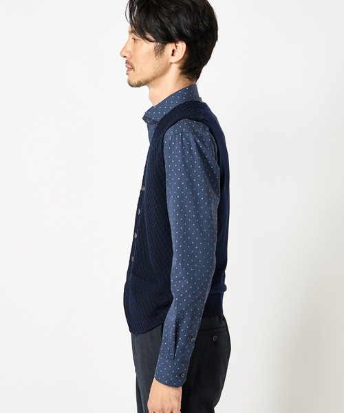 CROWDED CLOSET（クラウデッドクローゼット）の「12Gダイヤジャガード ハイゲージニットベスト（ベスト・メンズ・ブラック/ネイビー・02/03）」の3枚目の写真