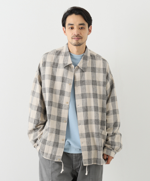 JOURNAL STANDARD J.S HOMESTEAD(ジャーナルスタンダードホームステッド)の「【J.S.Homestead】C/Li ワッシャースピンドルMIL L/S(シャツ/ブラウス・メンズ・ネイビー/ライトホワイト/オフホワイト/ブルー系その他・MEDIUM/LARGE)」の6枚目の写真