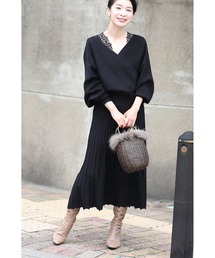 cawaii（カワイイ）の「ゆったりカシュクールトップスとプリーツ