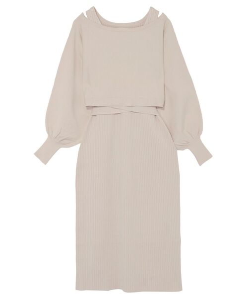 LAGUNAMOON（ラグナムーン）の「バックツイストレイヤードニットワンピース（ワンピース・レディース・アイボリー/ダークオレンジ/モカ・SMALL/MEDIUM）」の16枚目の写真