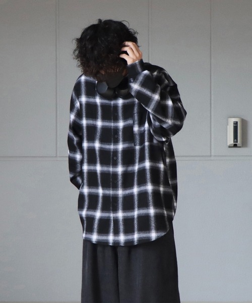 ILL'S(イルズ)の「ビッグシルエット オンブレチェックシャツ【ILL’S】(シャツ/ブラウス・メンズ・グリーン/レッド/ホワイト/ブルー・FREE)」の6枚目の写真