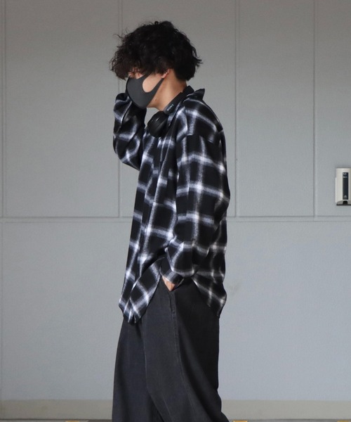 ILL'S(イルズ)の「ビッグシルエット オンブレチェックシャツ【ILL’S】(シャツ/ブラウス・メンズ・グリーン/レッド/ホワイト/ブルー・FREE)」の9枚目の写真